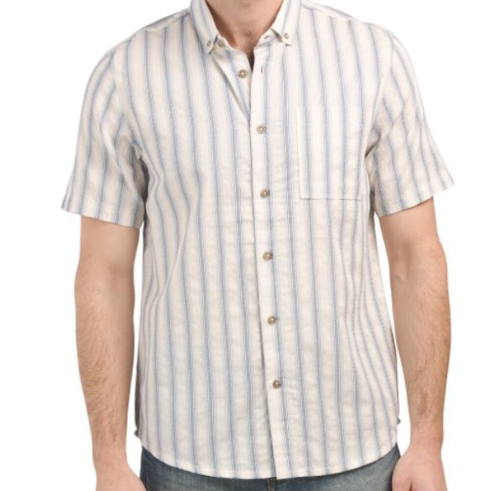 NWT JEREMIAH Yarn Dyed Vertical Striped Dobby Shirt